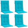 Cojines de silla de Vidaxl 4 pcs tela baja de la espalda turquesa