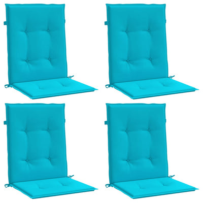 Cojines de silla de Vidaxl 4 pcs tela baja de la espalda turquesa