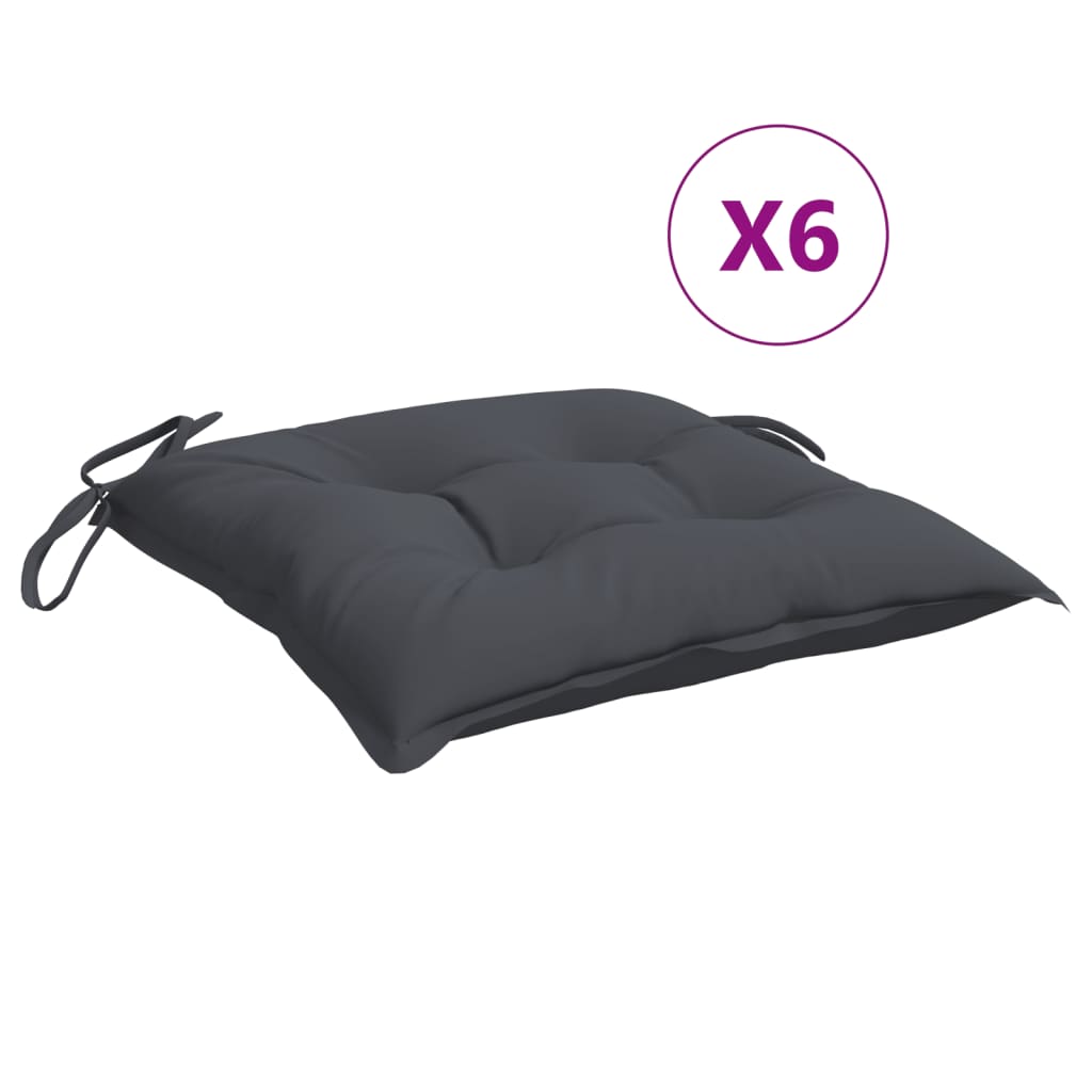 Cuscini da sedia Vidaxl 6 pezzi 40x40x7 cm in tessuto oxford antracite -lorato
