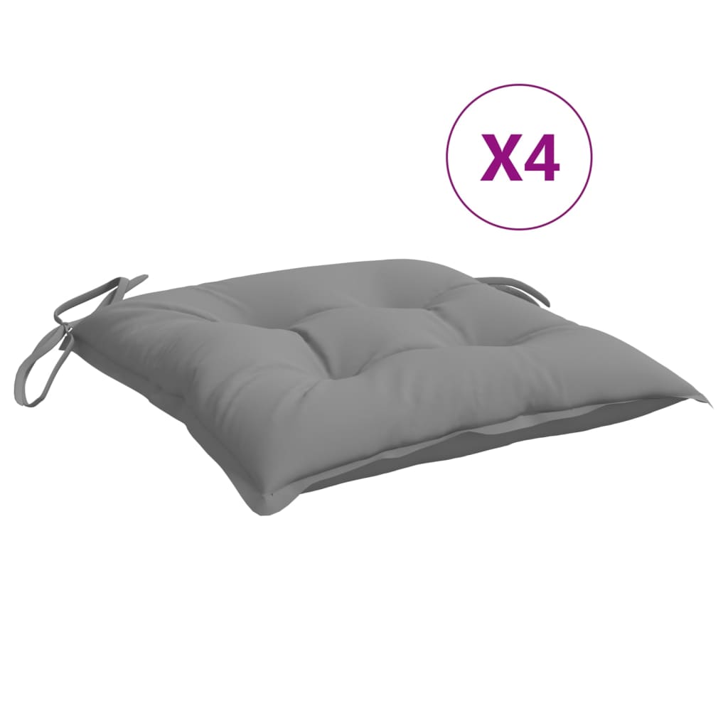 Cuscini per sedia Vidaxx 4 pezzi 40x40x7 cm tessuto oxford grigio