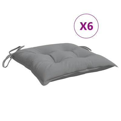 Cuscini da sedia Vidaxl 6 pezzi 40x40x7 cm tessuto oxford grigio