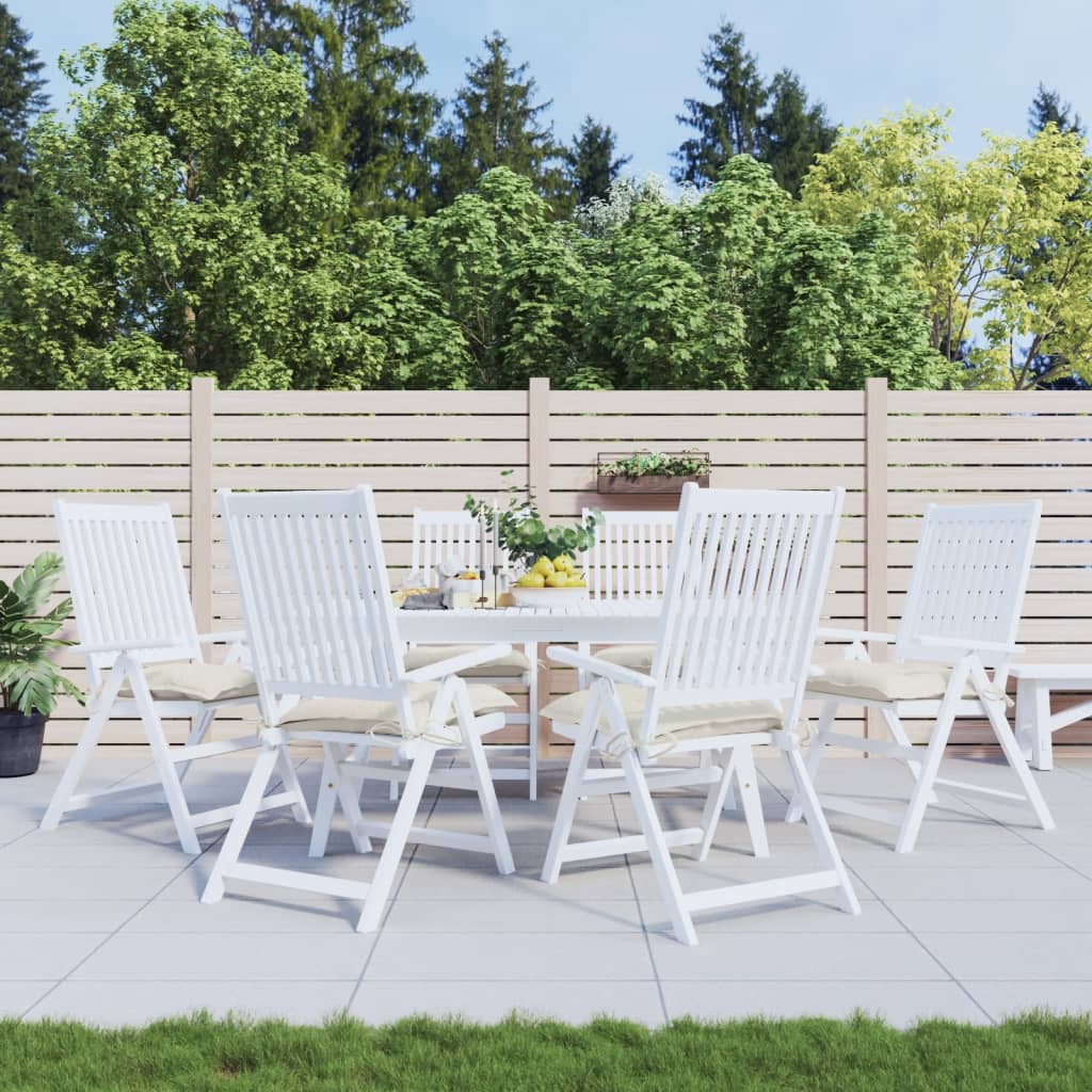 Cojines de silla Vidaxl 6 PCS 40x40x7 CM Fabric crèmewit
