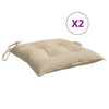 Cuscini da sedia Vidaxl 2 pezzi 40x40x7 cm in tessuto oxford beige