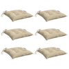 Cuscini da sedia Vidaxl 6 pezzi 40x40x7 cm in tessuto oxford beige