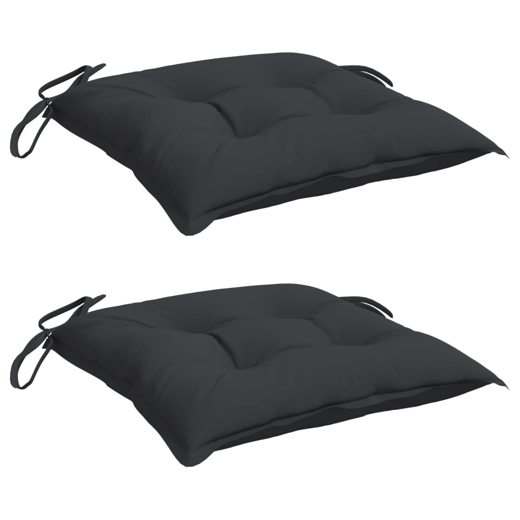 Cuscini da sedia Vidaxl 2 PC 40x40x7 cm tessuto oxford nero