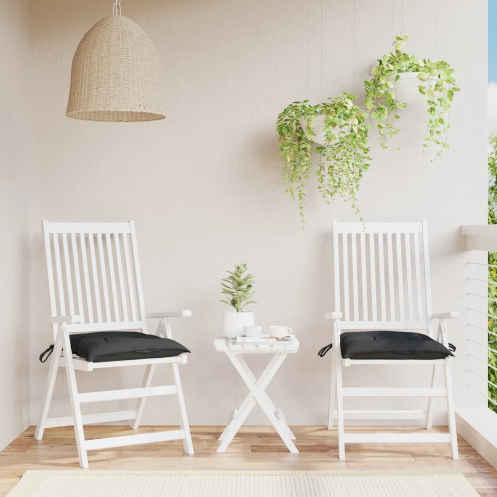 Cuscini da sedia Vidaxl 2 PC 40x40x7 cm tessuto oxford nero