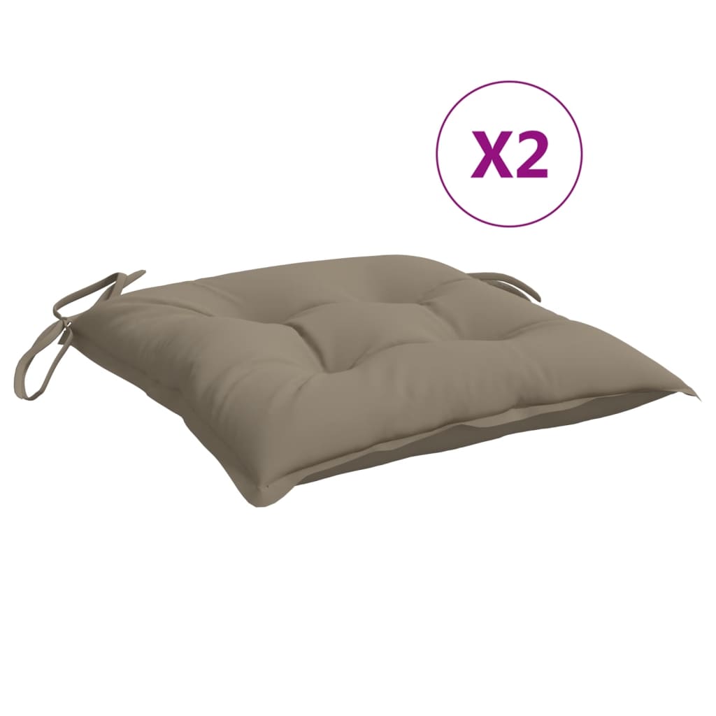 Cuscini per sedia VidaXL 2 pz 40x40x7 cm tessuto oxford tortora