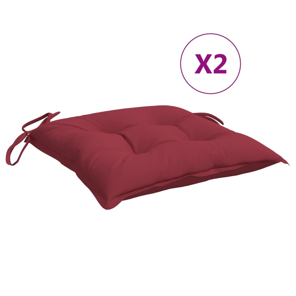 Cuscini da sedia Vidaxl 2 pezzi 40x40x7 cm in tessuto Oxford rosso rosso