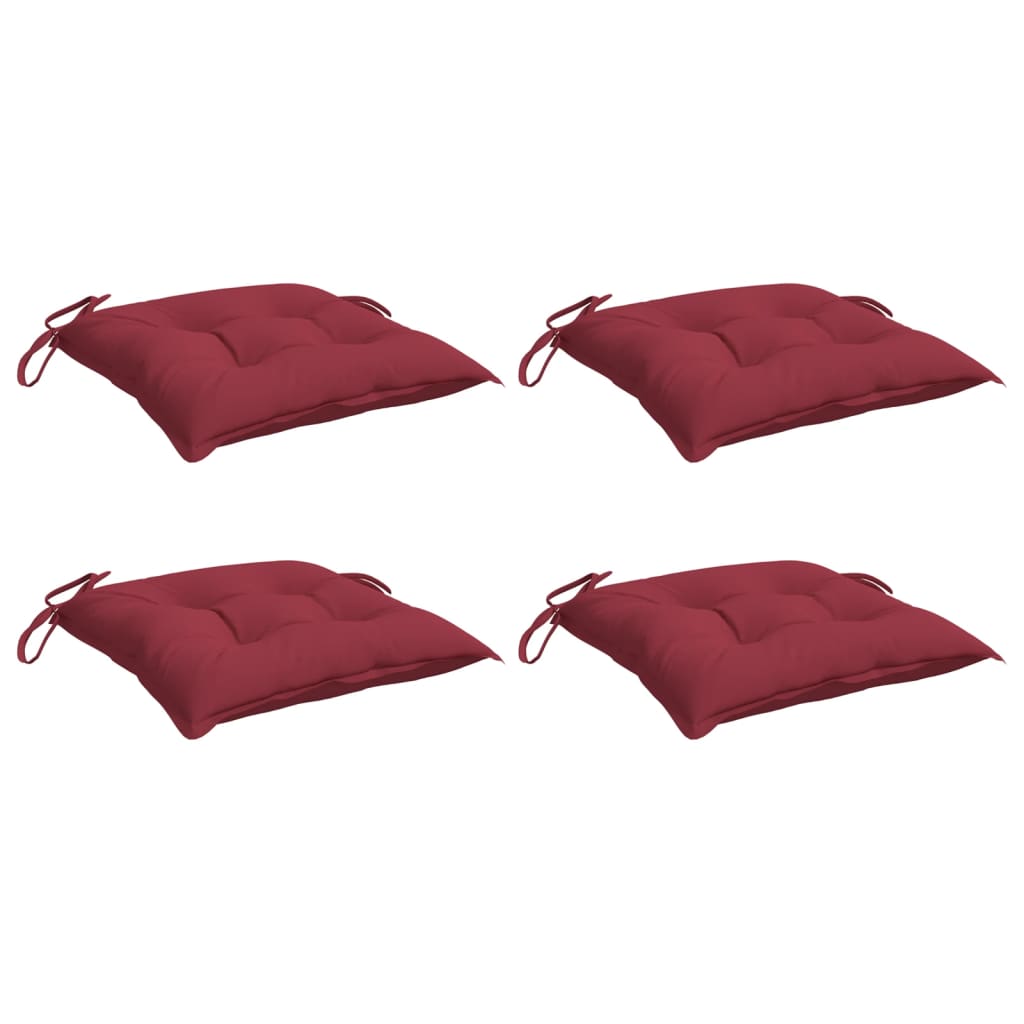 Cojines de silla Vidaxl 4 PCS 40x40x7 CM Oxford Fabric Wine Red