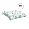 Vidaxx chair cushions 6 pcs leaf pattern 40x40x7 cm fabric