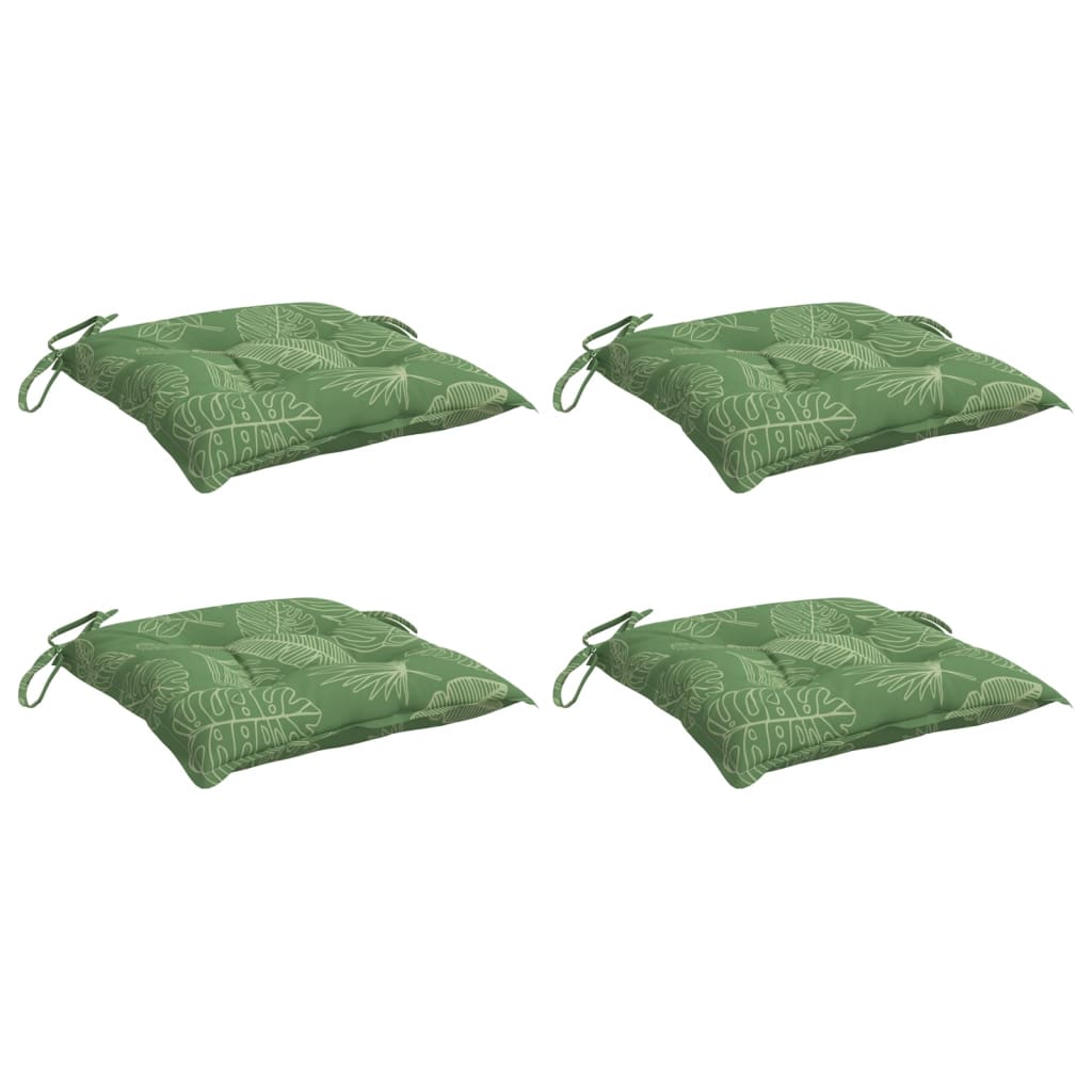 Cuscini da sedia Vidaxl 4 pezzi Modello fogliare 40x40x7 cm tessuto