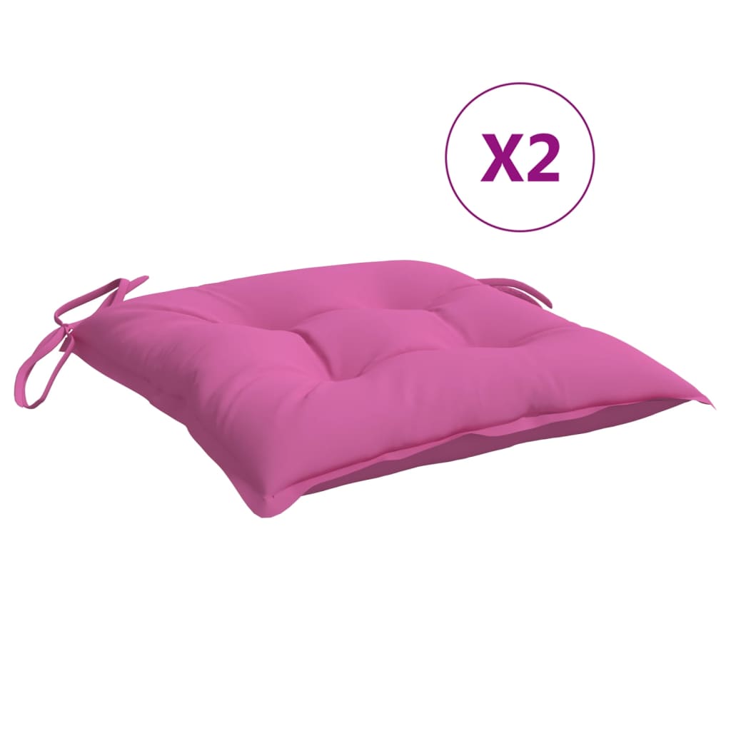 Cuscini da sedia Vidaxl 2 St 40x40x7 cm tessuto rosa