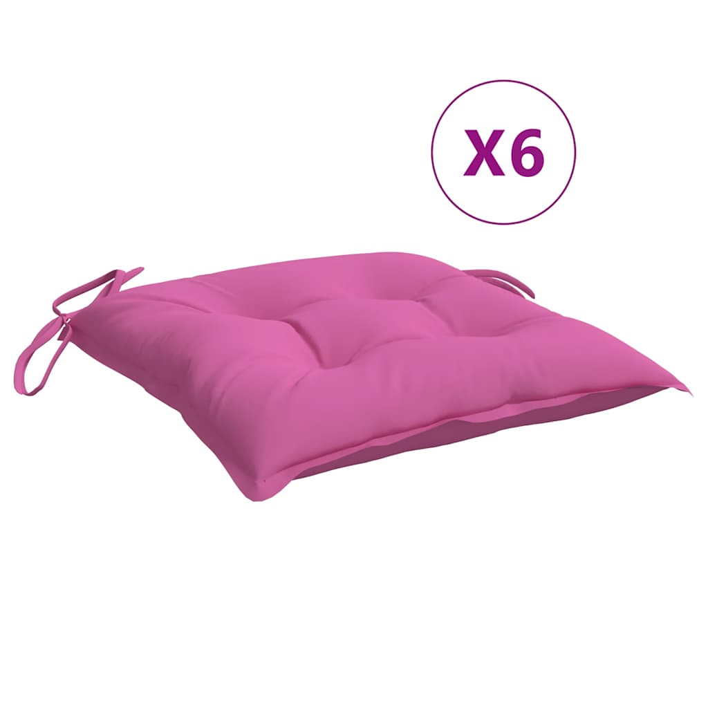 Cuscini da sedia Vidaxl 6 pezzi 40x40x7 cm in tessuto rosa