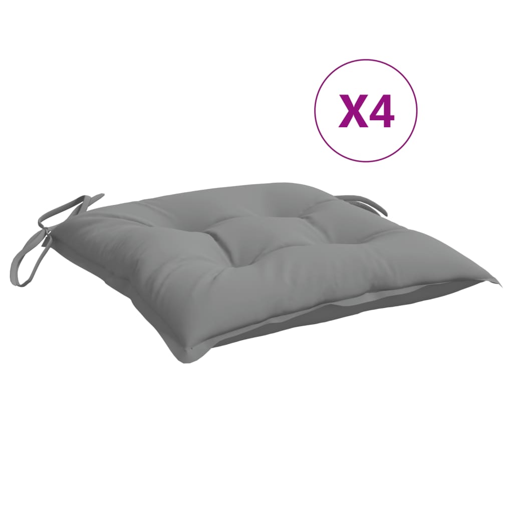 Cuscini di sedia Vidaxl 4 St 50x50x7 cm tessuto oxford grigio