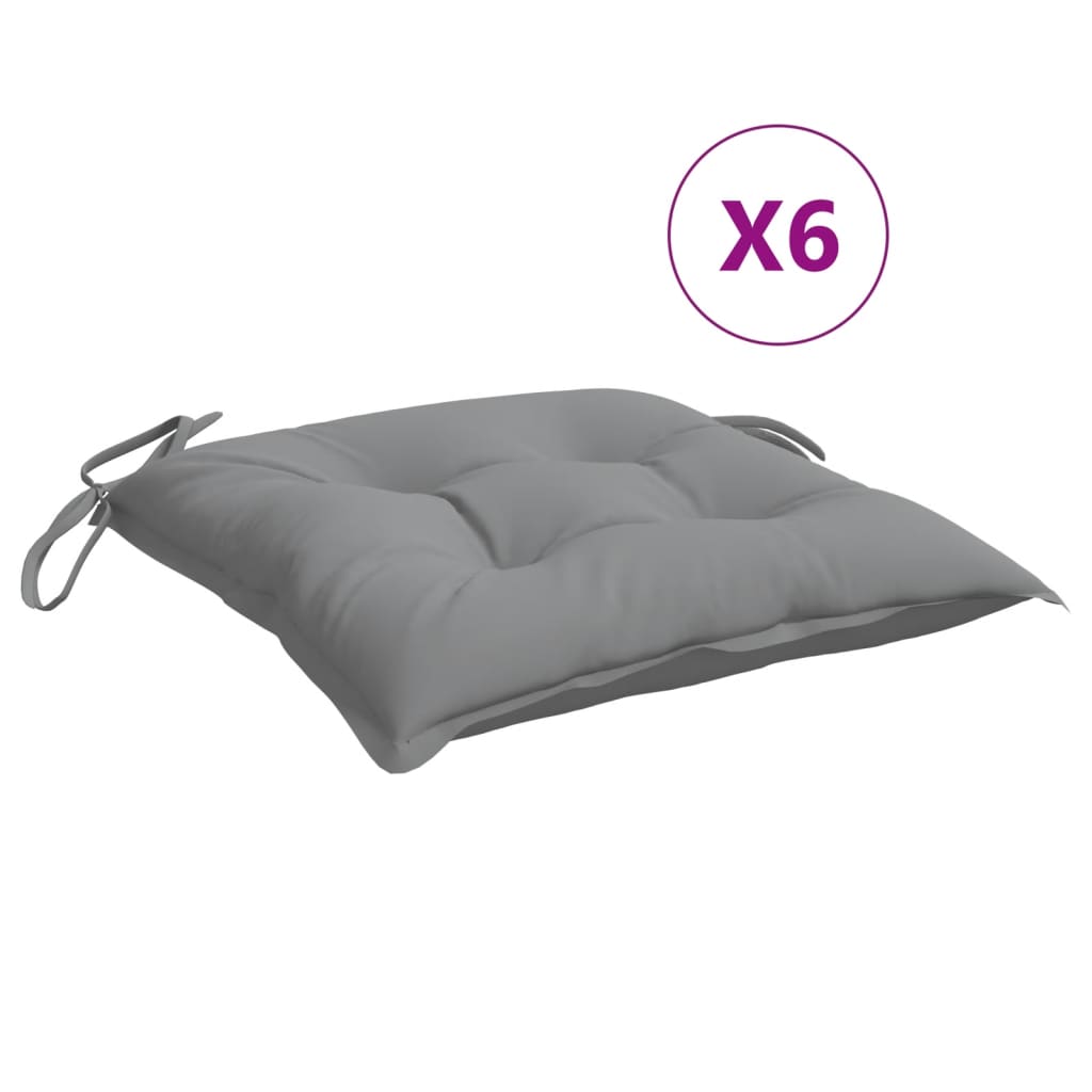 Cojines de silla Vidaxl 6 pcs 50x50x7 cm Oxford Fabric Gray