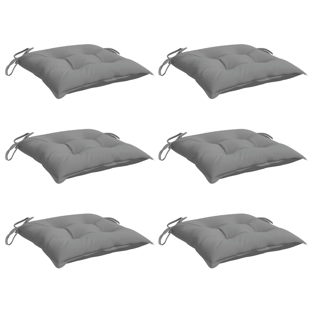 Cojines de silla Vidaxl 6 pcs 50x50x7 cm Oxford Fabric Gray