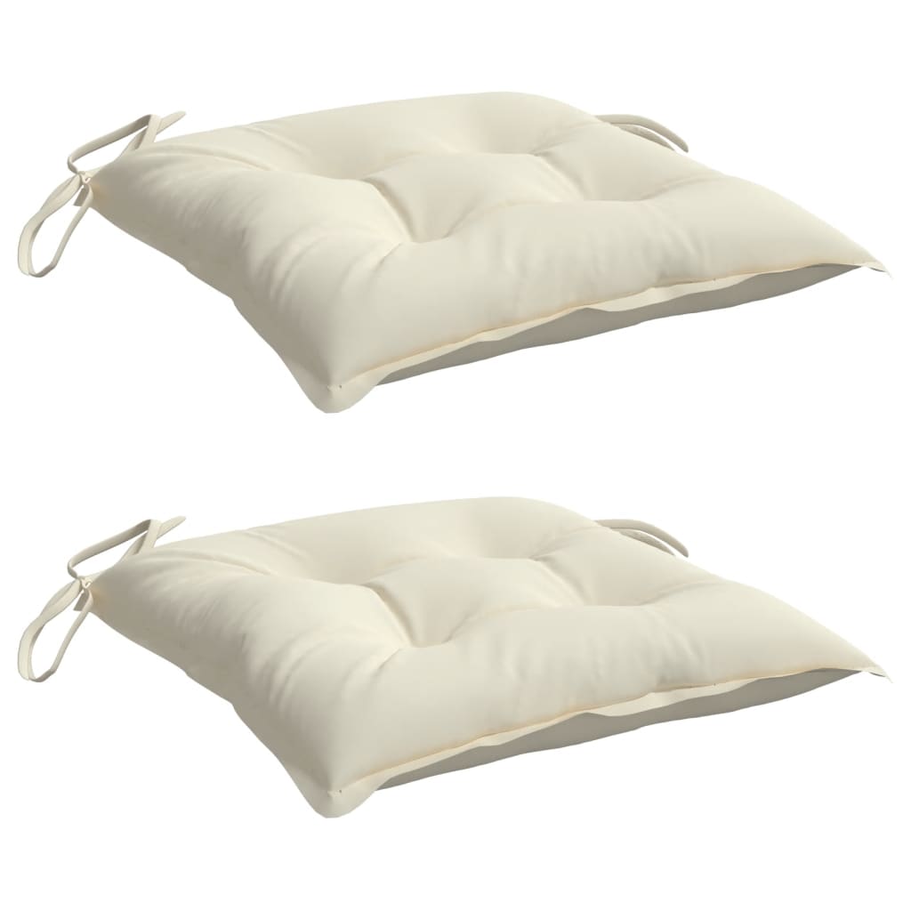 VidaXL cojines para silla 2uds 50x50x7 cm tela oxford crema blanco