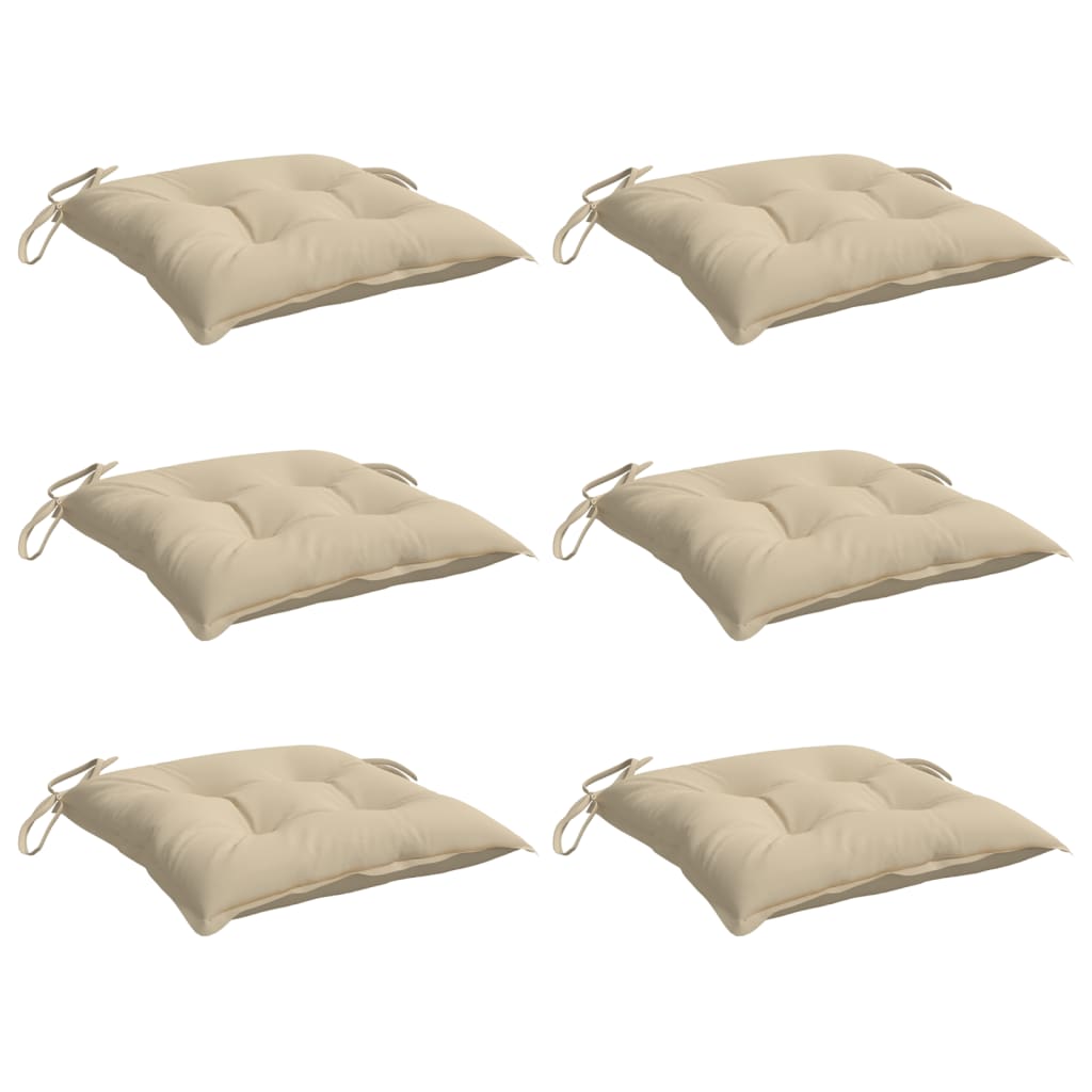 Cojines de paleta Vidaxl 6 st 50x50x7 cm Oxford Fabric beige