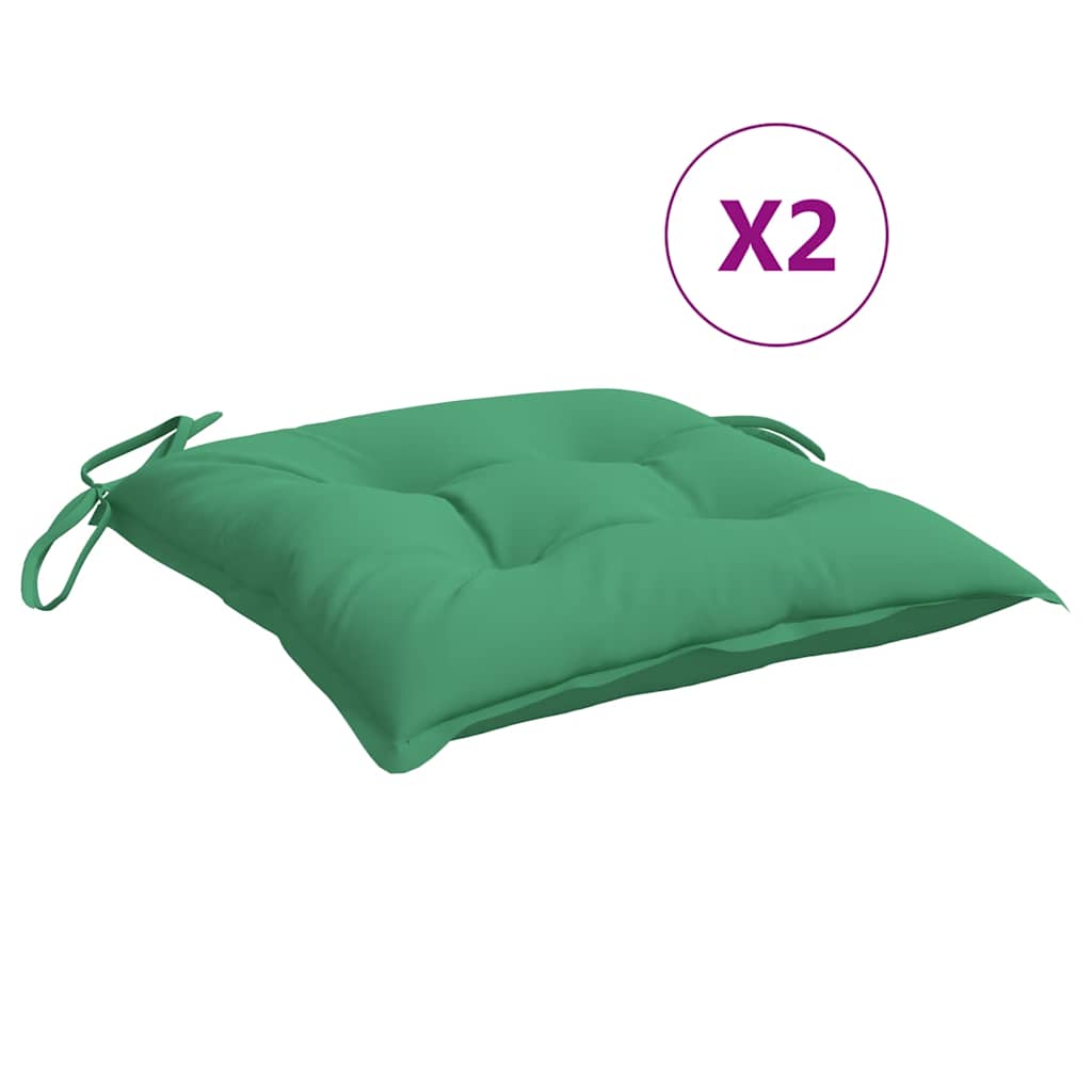 Cuscini per pallet VidaXL 2 pezzi 50x50x7 cm in tessuto oxford verde