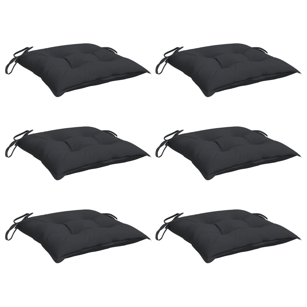 Vidaxl Pallet Cushions 6 St 50x50x7 cm tessuto oxford nero
