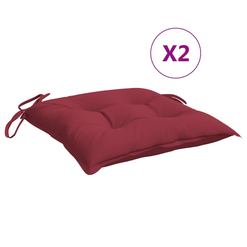 Vidaxl Pallet Cushions 2 St 50x50x7 cm Vino in tessuto Oxford rosso