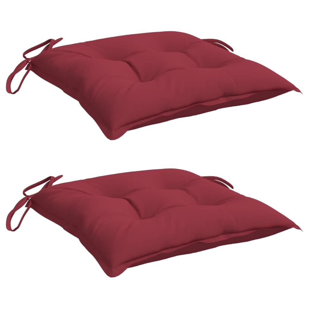 Vidaxl Pallet Cushions 2 St 50x50x7 cm Vino in tessuto Oxford rosso