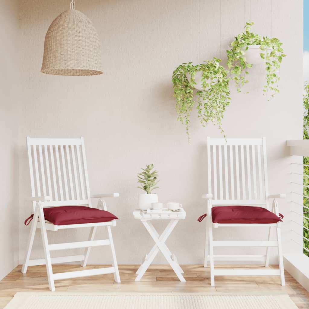 Vidaxl Pallet Cushions 2 St 50x50x7 cm Vino in tessuto Oxford rosso
