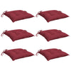 Cuscini di pallet Vidaxl 6 ST 50x50x7 cm Vino in tessuto Oxford rosso