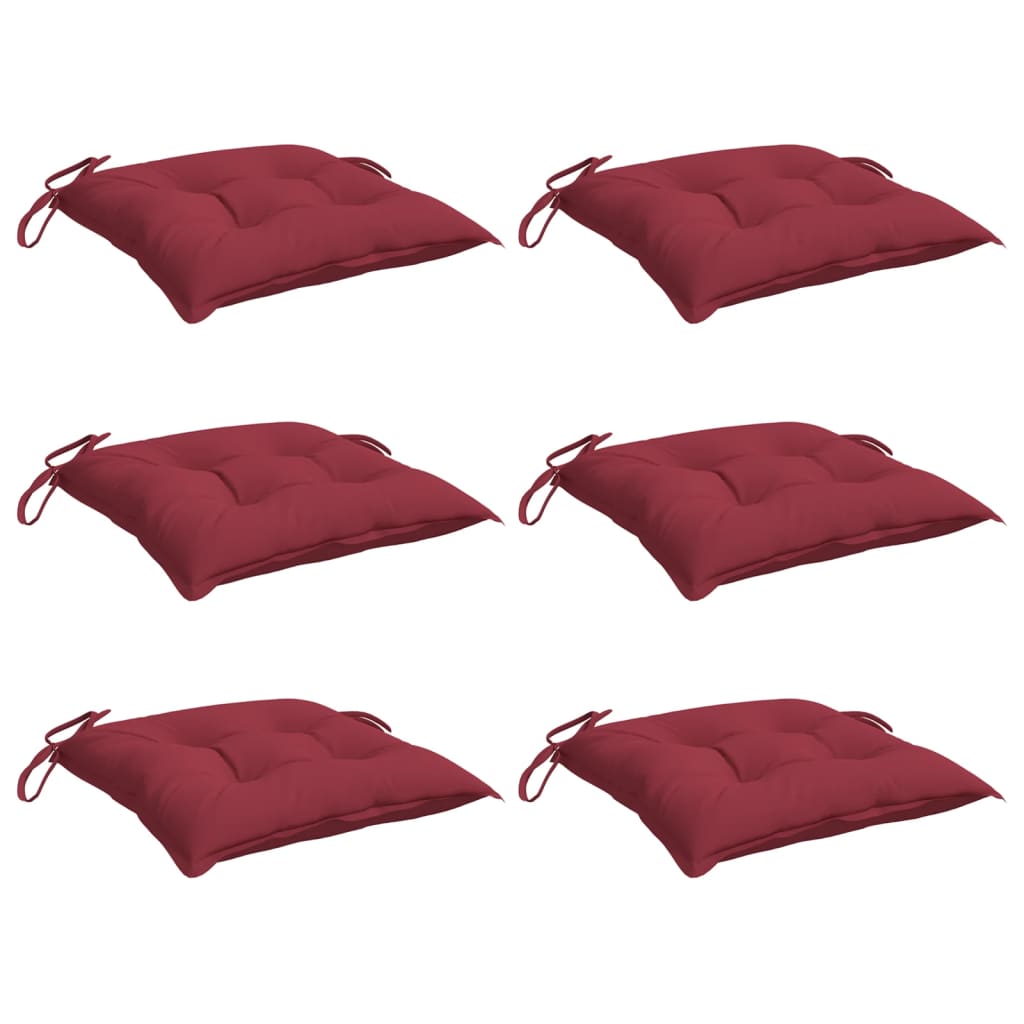 Cuscini di pallet Vidaxl 6 ST 50x50x7 cm Vino in tessuto Oxford rosso