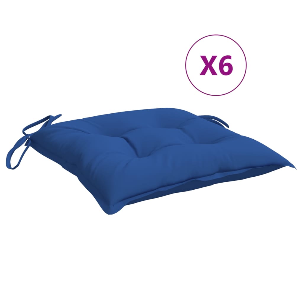 Vidaxl Pallet Cushions 6 ST 50x50x7 cm tessuto blu blu