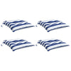 Cojines de silla Vidaxl 4 st 50x50x7 cm de tela rayada blanca y azul