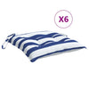 Cuscini da sedia Vidaxl 6 ST 50x50x7 cm tessuto bianco e blu a strisce