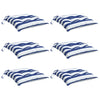 Cuscini da sedia Vidaxl 6 ST 50x50x7 cm tessuto bianco e blu a strisce