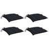 Vidaxl stoelkussens 4 st 50x50x7 cm stof ruitpatroon zwart