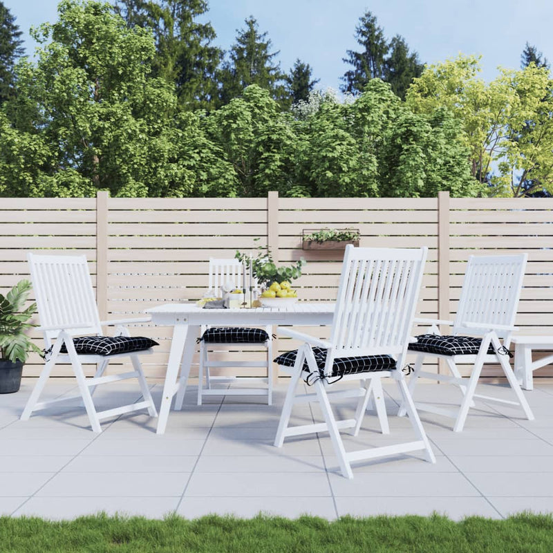 Vidaxl stoelkussens 4 st 50x50x7 cm stof ruitpatroon zwart