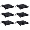 Cojines de silla Vidaxl 6 st 50x50x7 CM Patrón de diamante de tela Negro