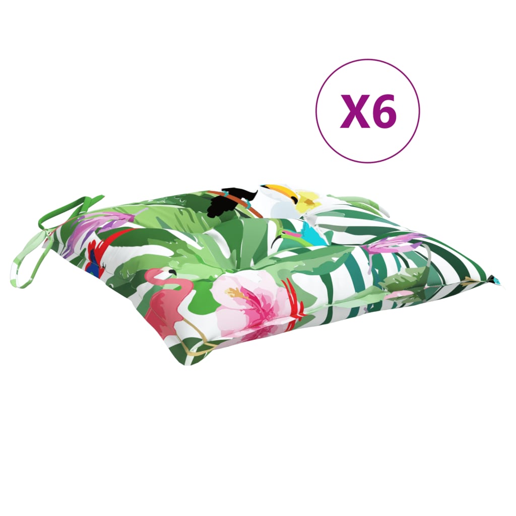 Cuscini da sedia Vidaxl 6 ST 50x50x7 cm tessuto multilorato