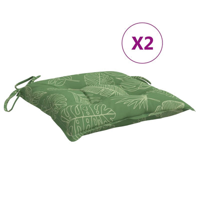 Cojines de silla Vidaxl 2 PCS Patrón de hoja de 50x50x7 CM Fabric