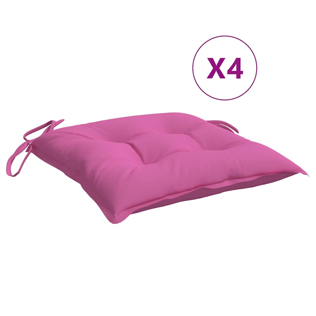 Cojines de silla Vidaxl 4 st 50x50x7 cm oxford tela rosa