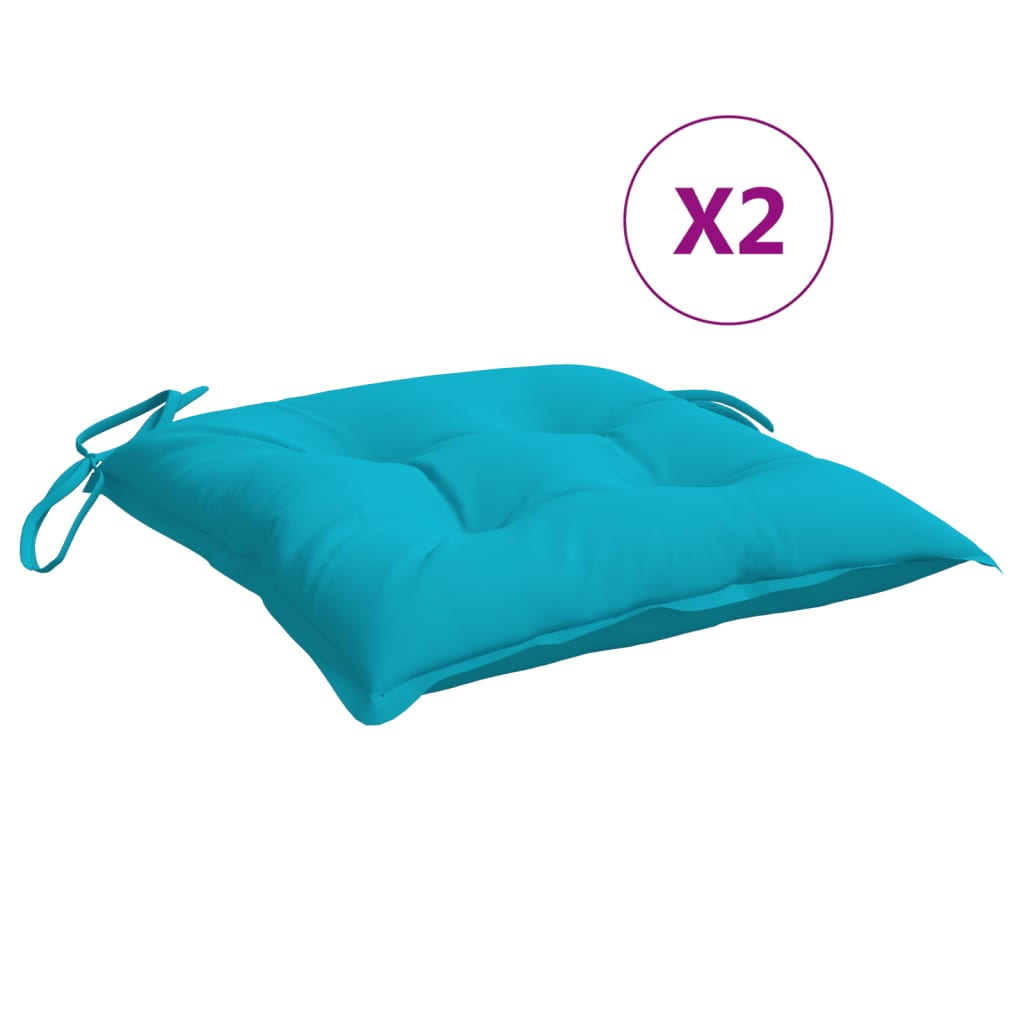Cuscini da sedia Vidaxl 2 St 50x50x7 cm tessuto turchese