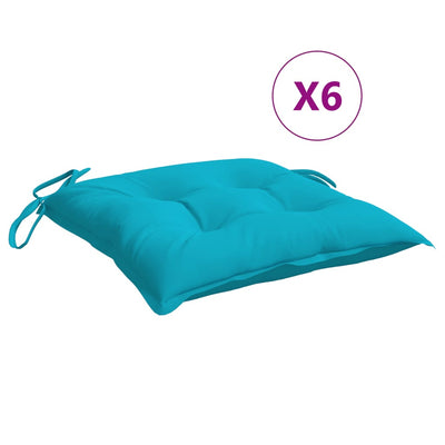 Cuscini da sedia Vidaxl 6 ST 50x50x7 cm in tessuto turchese