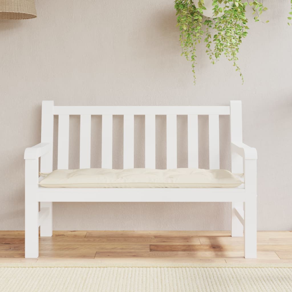 Cuscino per panca da giardino Vidaxx 120x50x7 cm in tessuto oxford color crema