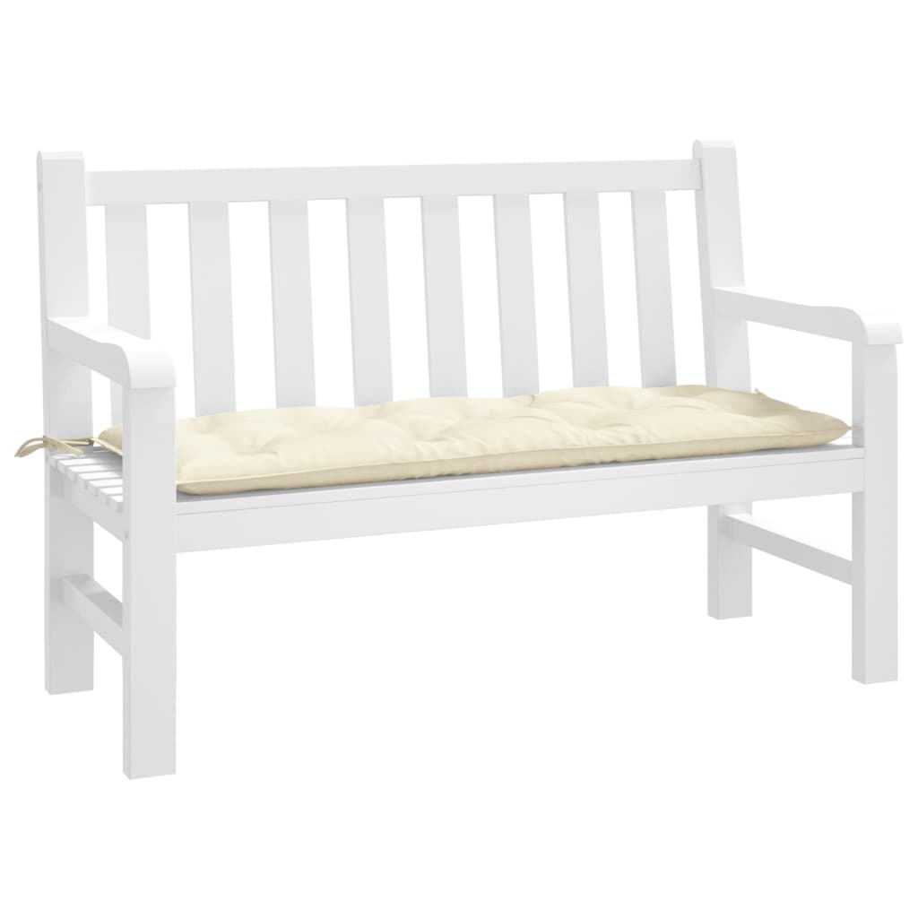 Cuscino per panca da giardino Vidaxx 120x50x7 cm in tessuto oxford color crema