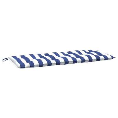 VidaXL Garden bench cushion Striped 120x50x7 cm Fabric white and blue