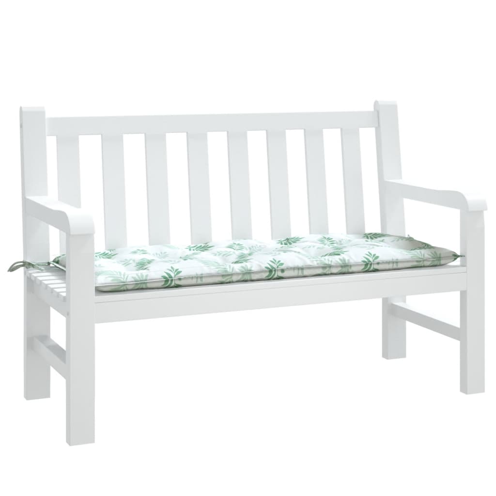 Vidaxl Garden Banch Cushion Leaf Pattern 120x50x7 cm tessuto
