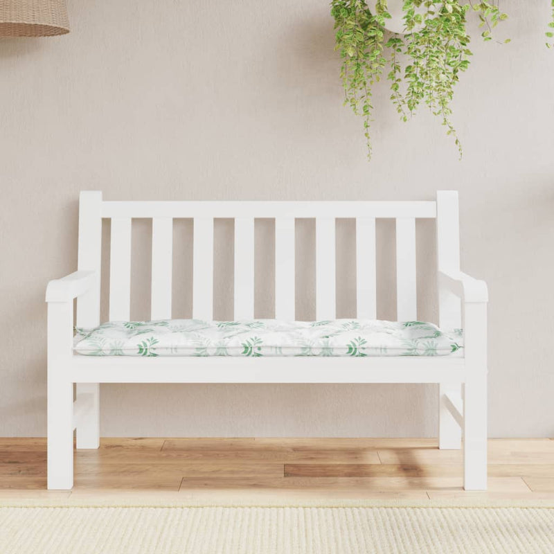 Vidaxl Garden Banch Cushion Leaf Pattern 120x50x7 cm tessuto