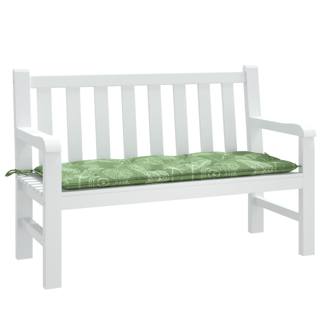 Vidaxl Garden Banch Cushion Leaf Pattern 120x50x7 cm tessuto