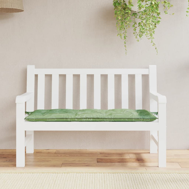 Vidaxl Garden Banch Cushion Leaf Pattern 120x50x7 cm tessuto