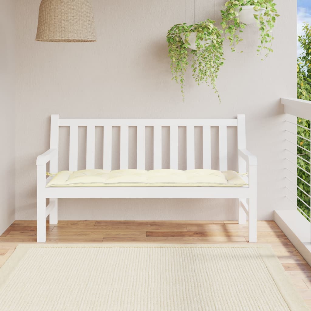 Cuscino per panca da giardino Vidaxx 150x50x7 cm in tessuto oxford color crema