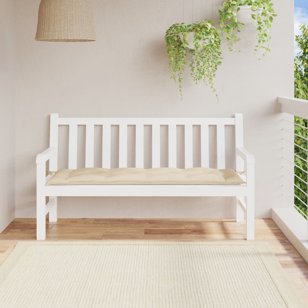 VidaXL cojín para banco de jardín 150x50x7 cm tela oxford beige